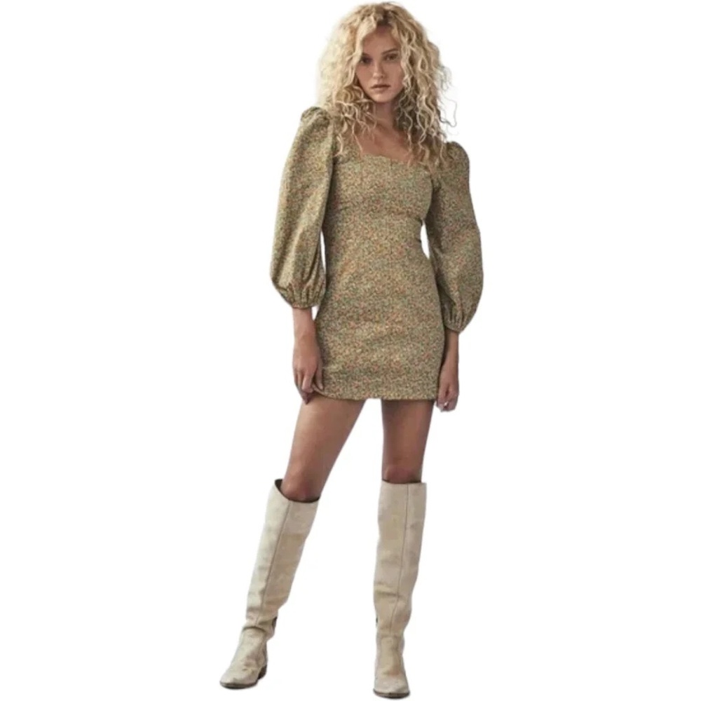 NEW Free People Floral Button Down Corduroy Mini Dress Size 2